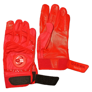 Gants d'entraînement à doigts complets Meilleures ventes Gants de baseball Hitter Couleur rouge Cuir de vachette Baseball Batting Sports Standard - Product Image 4
