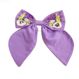 Cinta con cuentas de semillas hecha a mano, accesorio para el cabello, pinzas para el cabello de moda personalizadas para niñas, hechas de tela de algodón - Product Image 4