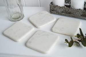 LATEST Natural Marble SQUARE Coaster With Accent Elegant LOOK PERFECT NEW Coaster for Home Decor and <b>Table</b> <b>Protection</b> - Product Image 4