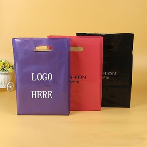 Bolsa de compras de transporte Pe, logotipo de impresión personalizado, bolsa de cosméticos de moda duradera de plástico troquelado transparente al por menor - Product Image 1