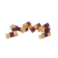 Rompecabezas de cubo de serpiente de madera 3D hecho a mano, rompecabezas educativo DIY, juguete lógico para niños y adultos de 5 a 7 años