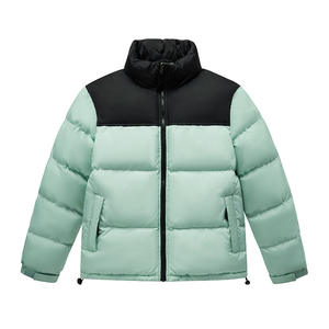 Veste d'hiver matelassée slim fit pour homme, col montant, fermeture éclair, décontractée, tendance, impression et étiquette personnalisées - Product Image 3