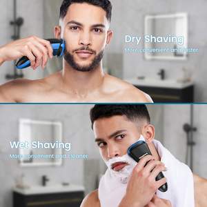 Afeitadora Eléctrica de Doble Cuchilla para Hombre, Uso en Seco y Húmedo, con Recortador de Barba Plegable, Resistente al Agua IPX7, Mini Afeitadora Eléctrica - Product Image 1