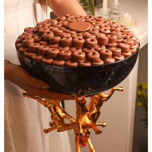 Bol de service de bonbons de forme ronde de conception fantaisie bol de service en métal de qualité supérieure avec plateau accessoires de chocolat en vente - Product Image 6