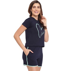 Conjunto de Camiseta y Pantalones Cortos de Verano para Mujer, Elegante, de Algodón Suave, Ligero, Cómodo, Informal, Ideal para Viajes Diarios al Aire Libre - Product Image 4