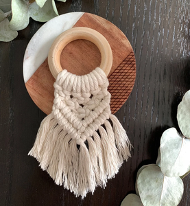 Ronds de serviette en macramé naturel pour mariages, fêtes et repas de tous les jours, décoration de table tissée à la main - Product Image 1