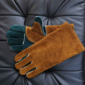 Gants de sécurité en cuir de vache à demi-main, résistants à l'usure et isolants thermiquement pour le soudage, gants d'assurance travail - Product Image 4
