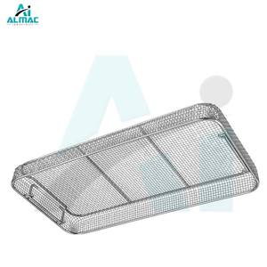 Panier ALMAC avec base plate et côtés perforés, solution de rangement manuelle en acier inoxydable durable pour instruments médicaux - Product Image 3