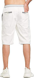 Pantalones cortos para hombre, pantalones cortos de playa de verano en un estilo informal clásico con cordón, cintura elástica y bolsillos, pantalones cortos para correr - Product Image 5