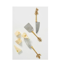 ชุดเครื่องมือมีดหั่นชีสทองเหลืองสีทองพร้อมกล่องของขวัญดีไซน์ล่าสุด - Product Image 2