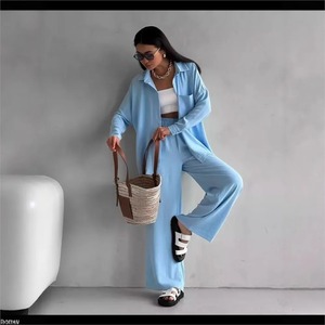 Haute qualité 100% coton Premium 2 pièces ensemble décontracté conception personnalisée survêtements élégant en gros respirant survêtements - Product Image 2