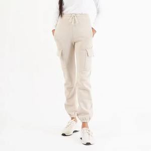 Service OEM, fabriqué en usine, pantalon de survêtement décontracté de haute qualité en coton molletonné à taille haute avec poche, pantalon droit d'hiver - Product Image 1