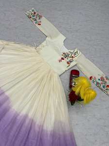 Lanzamiento de nuevo diseñador Party Wear Look Top Garara Plazzo y Dupatta Frocks Fabric Sof Cotton Work Heavy Thread Bordado - Product Image 6