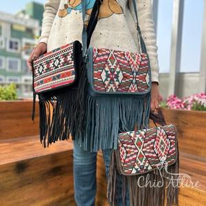 Nouveau fait à la main Offre Spéciale Jacquard daim cuir frange sac à bandoulière multi-usage nouveau Design Vintage sac à bandoulière pas cher taux produit en vrac - Product Image 1