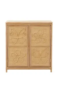 Nouvel article : Armoire en rotin papillon et fleur, meuble de rangement en rotin bohème pour la décoration de la chambre d'enfant, de l'entrée, de la salle de jeux - Product Image 6