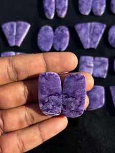 Charoite Pair Gemstone Lot Wholesale Natural Charoite Cabochon Pairs Top Grade Quality - Product Image 3