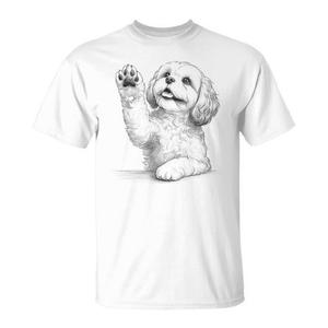 T-shirt grafica Cavachon Dog Raising Paw, abbigliamento promozionale unisex in cotone per adulti, girocollo, manica corta - Product Image 1