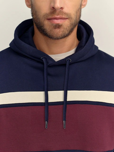 Sweat-shirts à logo personnalisé OEM, rayés, multicolores, pour hommes, séchage rapide, haute performance, légers, mélange coton/polyester, 380 GSM - Product Image 2