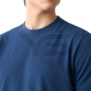 Camisetas de Jersey informales de talla grande transpirables de 100% algodón hechas a medida para hombre con cuello acanalado personalizado y serigrafía - Product Image 4