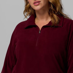 Sudadera Cómoda para Mujer con Diseño de Tono Sólido para Clima Frío, con Logotipo Personalizado / Precio Económico para Pedidos al por Mayor, Cuello Alto - Product Image 2