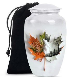 Black Aluminium Adult Cremation Urn with Abstract Pattern <b>10</b> <b>Inch</b> - Metal Funeral Urn for Human Ashes Bulk Supply - Product Image 4