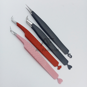 Pince à cils en acier inoxydable japonais de couleur personnalisée avec poignée en diamant et pointe pointue pour l'extension des cils - Product Image 1