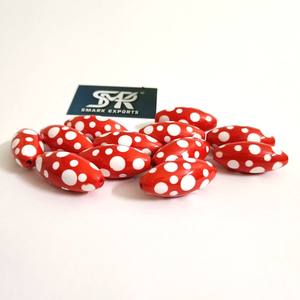 Perles en résine ovale rouge de haute qualité à pois blancs parfaites pour la fabrication de bijoux à bricoler soi-même colliers bracelets et artisanat de mode - Product Image 1