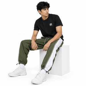 Wholesale Sweatpants Nylon Contrast Side Panel Elastic Waist Drawstring men's pants Casual <b>Athletic</b> Streetwear Bottoms Supplier - Product Image 3
