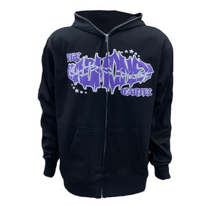 Custom Puff Print Full Face <b>Zip</b> Up Hoodie 3D Foam Printing Logo Sweatshirt Jacket Casual Streetwear Mens <b>Hoodies</b> - Product Image 1