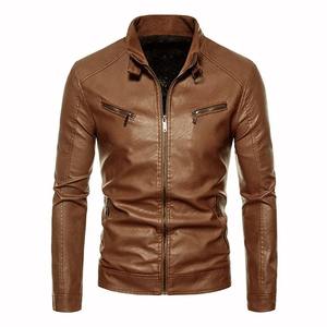 2026 automne et hiver nouveaux hommes mode belle tendance affaires loisirs revers moto cuir manteau mince élégant homme - Product Image 6