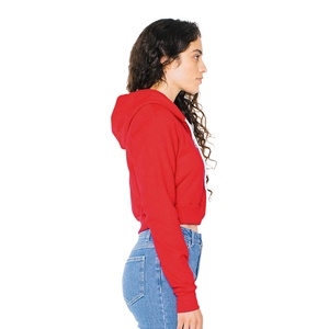 2025 alta calidad OEM impreso Logo Crop Top sudaderas con capucha para mujer pulóver Crop Top sudaderas con capucha para la venta bajo costo precio al por mayor La Co - Product Image 6