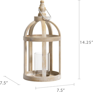 Wholesale Farmhouse Style Eco-friendly Handmade Wooden <b>Candle</b> <b>Lanterns</b> for <b>Outdoor</b> Wedding Christmas Home Decor Reasonable Price - Product Image 3