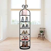 Étagère à chaussures murale de luxe, design minimaliste, double niveau, haute et large, empilable, taille personnalisable, en fer, pour salon