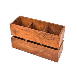 Porte-ustensile de cuisine en bambou Organisateur de tiroir pour couverts Couteaux à couverts - Product Image 5