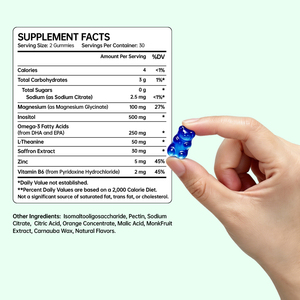 Gomitas para Niños con Omega 3 DHA, Magnesio, L-Teanina, Azafrán y Vitaminas, Suplemento para la Salud Cerebral, Apoyo Cognitivo para Niños - Product Image 5