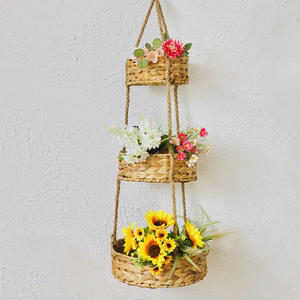 Weave <b>water</b> hyacinth fruit vegetable baskets hanging basket natural material kitchen <b>container</b> - Product Image 6