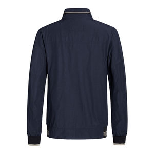 Panel capucha cuello cinta de cuello automático con lazo de casillero en el centro espalda chaqueta cortavientos Chaqueta ligera con cremallera completa 100% poliéster - Product Image 2