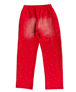 Pantalon de survêtement en coton et polyester French Terry, nouveau design, ample, jambe large, décontracté, personnalisé avec des strass, léger - Product Image 4