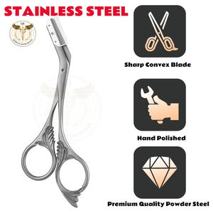 Professional Eyebrow Scissors Beauty Care Precision Trimming Scissors Stainless Steel <b>Makeup</b> <b>Tool</b> - Product Image 6