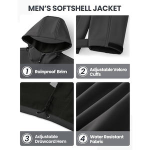 Chaqueta cortavientos Softshell personalizable para hombre, tiras reflectantes impermeables ligeras OEM/ODM disponibles - Product Image 5