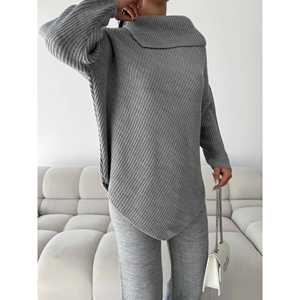 ชุดเสื้อสเวตเตอร์คอปกถักสำหรับผู้หญิง คอลเลกชัน 1555 - Product Image 4