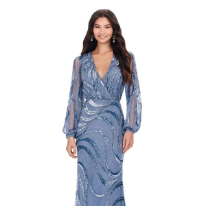 Elegante y atractivo vestido de noche bordado con cuentas de cristal largo vestido de fiesta Sexy para mujeres para cenas formales de Graduación - Product Image 1