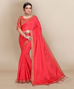 Nouveau look riche et attrayant pour les soirées saree en filet à broderie lourde avec chemisier pièce pour femmes indiennes vêtement à bas prix vente en gros surat apparelgarment - Product Image 1