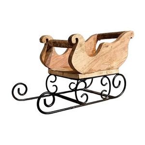 Carro de Navidad de madera con soporte de hierro, mesa de Navidad India hecha a mano personalizada, regalos decorativos - Product Image 4