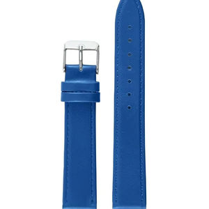 Bracelet de montre unisexe en cuir bleu classique de luxe en acier inoxydable véritable 20 mm respirant résistant à l'eau pour montre connectée souple - Product Image 1