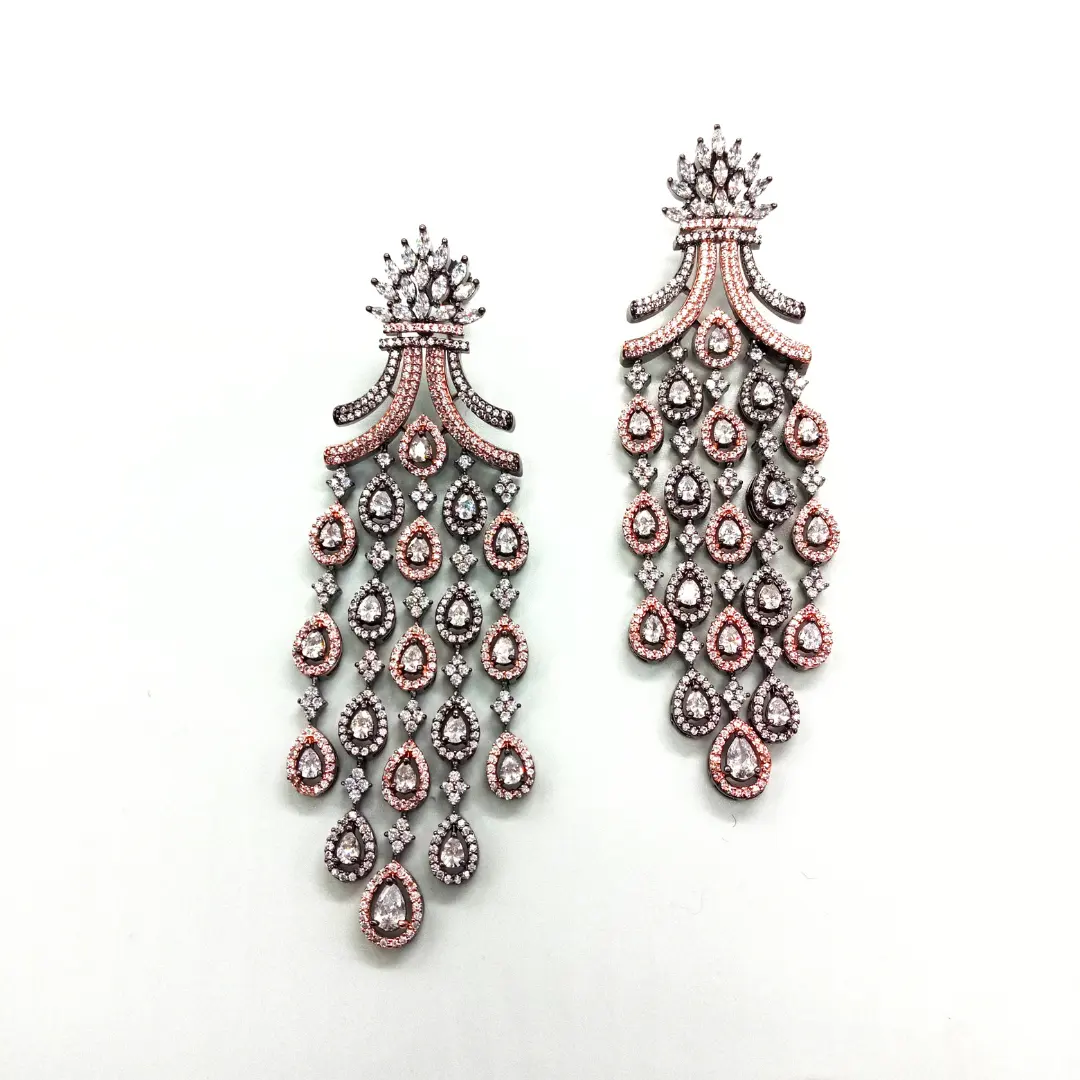 High Quality Sparkling Drop Long Shining Earrings For Women Fashion Jewelry Earrings Use Available at Wholesale Price