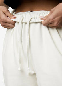 Vente chaude établi décontracté Fit Jogger de blanc coton polaire doux au toucher tissu vêtements de sport pantalons de survêtement femmes pantalons et pantalons - Product Image 4