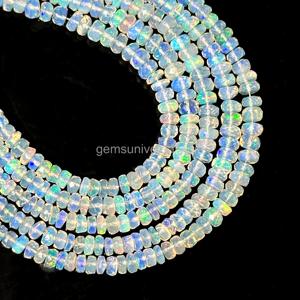 Natural Ethiopian <b>Opal</b> Faceted Rondelle Beads Flashy <b>Opal</b> Loose Gemstones Beads for Jewelry Making Supplies By Indian Wholesaler - Product Image 4