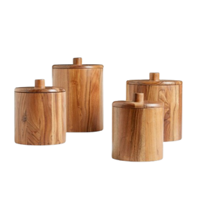 Unique Kitchen Organization Canister Set of Three Wooden <b>Storage</b> Food Canister for Home Kitchen High Quality Handmade Canister - Product Image 6