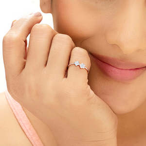 แหวนเพชรค็อกเทลรูปดอกไม้คู่ - Product Image 2